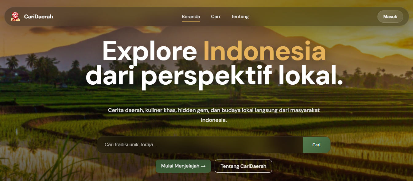 CariDaerah Website Preview